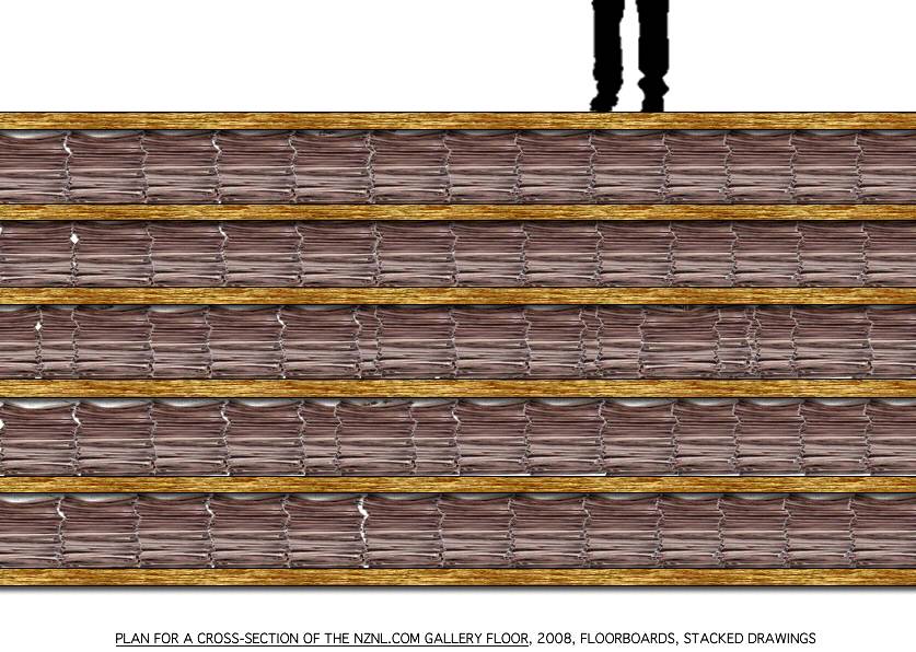 Geert Dekkers - a drawing a day at nznl.com - PLAN FOR A CROSS-SECTION OF THE NZNL.COM GALLERY FLOOR, 2008, FLOORBOARDS, STACKED DRAWINGS
fireworks file