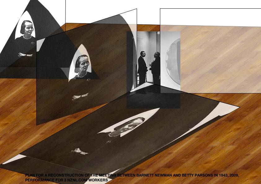 Geert Dekkers - a drawing a day at nznl.com - PLAN FOR A RECONSTRUCTION OF THE MEETING BETWEEN BARNETT NEWMAN AND BETTY PARSONS IN 1943, 2009, PERFORMANCE FOR 3 NZNL.COM WORKERS
idraw file
