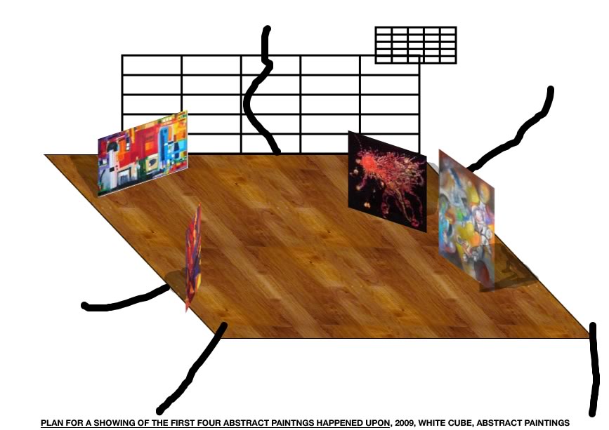 Geert Dekkers - a drawing a day at nznl.com - PLAN FOR A SHOWING OF THE FIRST FOUR ABSTRACT PAINTNGS HAPPENED UPON, 2009, WHITE CUBE, ABSTRACT PAINTINGS
idraw, rita, fireworks, with googled images