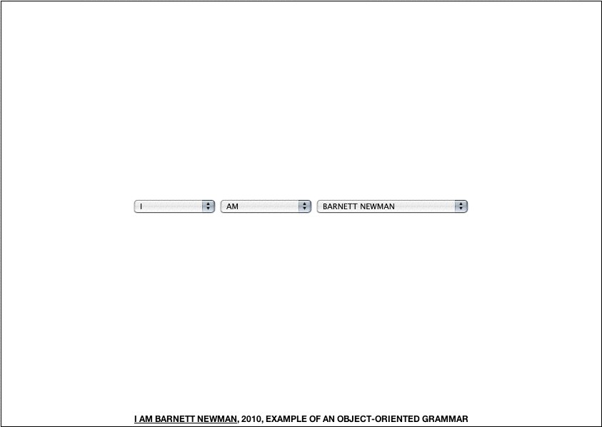 Geert Dekkers - a drawing a day at nznl.com - I AM BARNETT NEWMAN, 2010, EXAMPLE OF AN OBJECT-ORIENTED GRAMMAR
web page