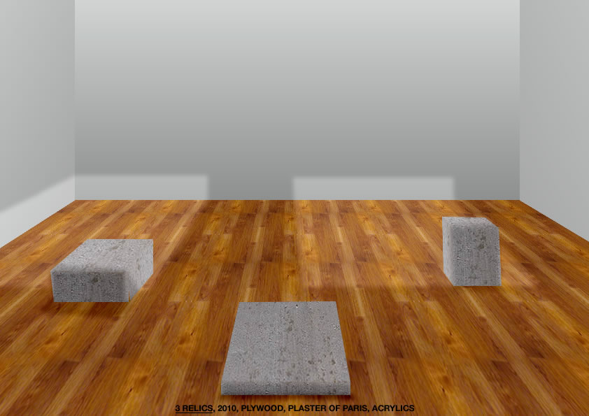Geert Dekkers - a drawing a day at nznl.com - 3 RELICS, 2010, PLYWOOD, PLASTER OF PARIS, ACRYLICS
photoshop/fireworks file