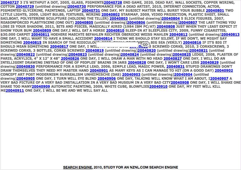 Geert Dekkers - a drawing a day at nznl.com - SEARCH ENGINE, 2010, STUDY FOR AN NZNL.COM SEARCH ENGINE
web page
